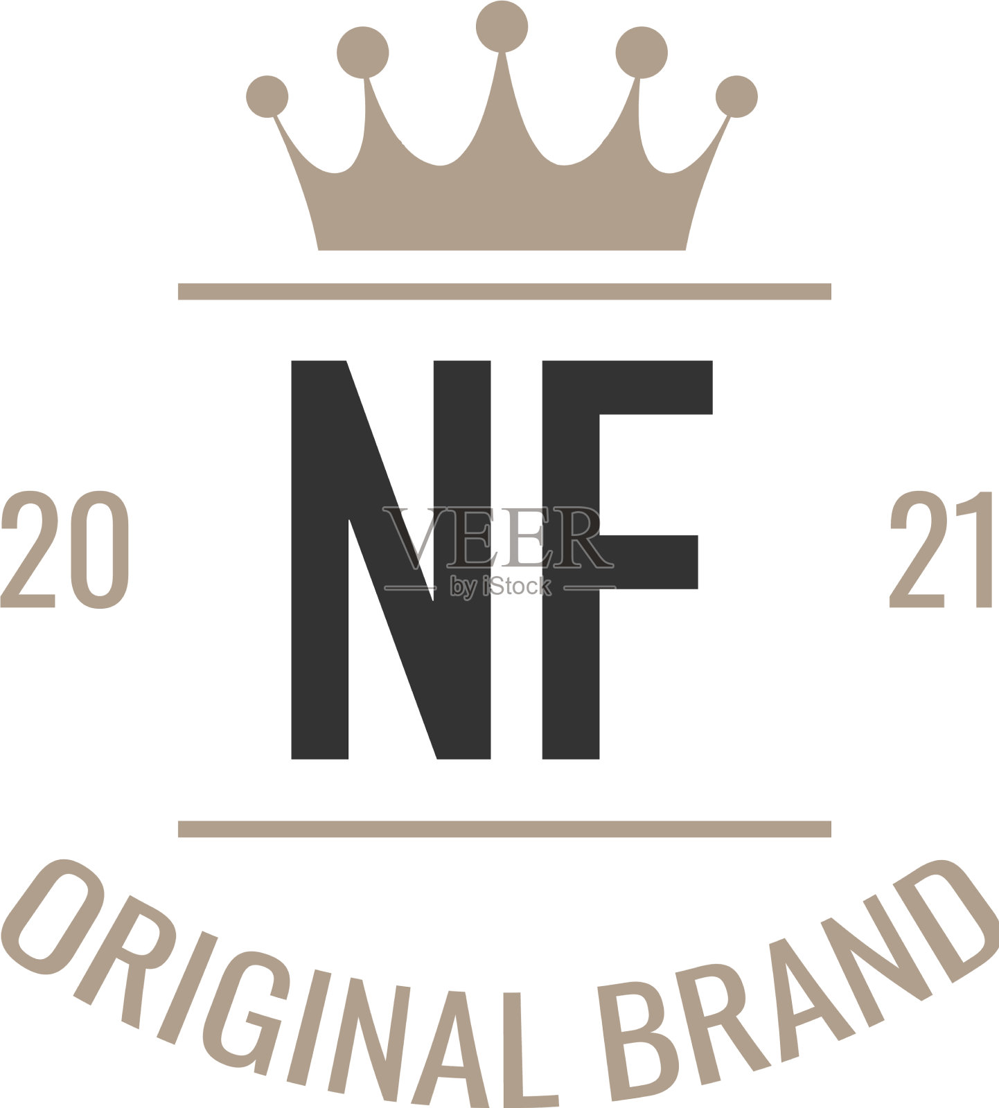 首字母nf king标志设计模板插画图片素材