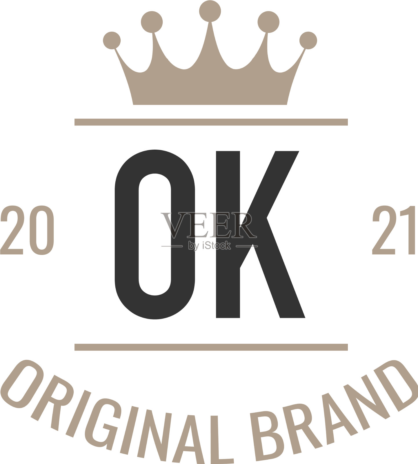 首字母ok王logo设计模板插画图片素材