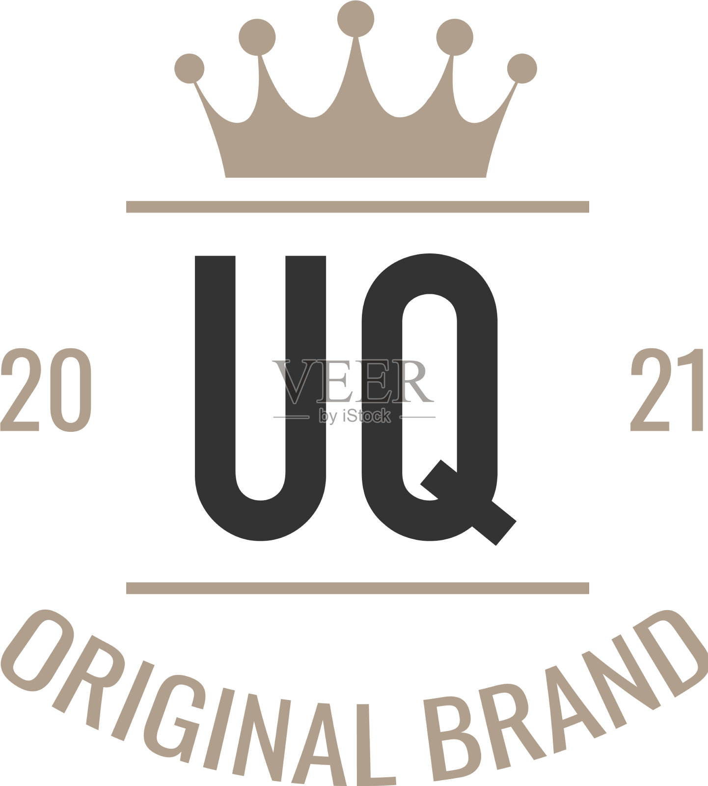 首字母uq王标志设计模板插画图片素材