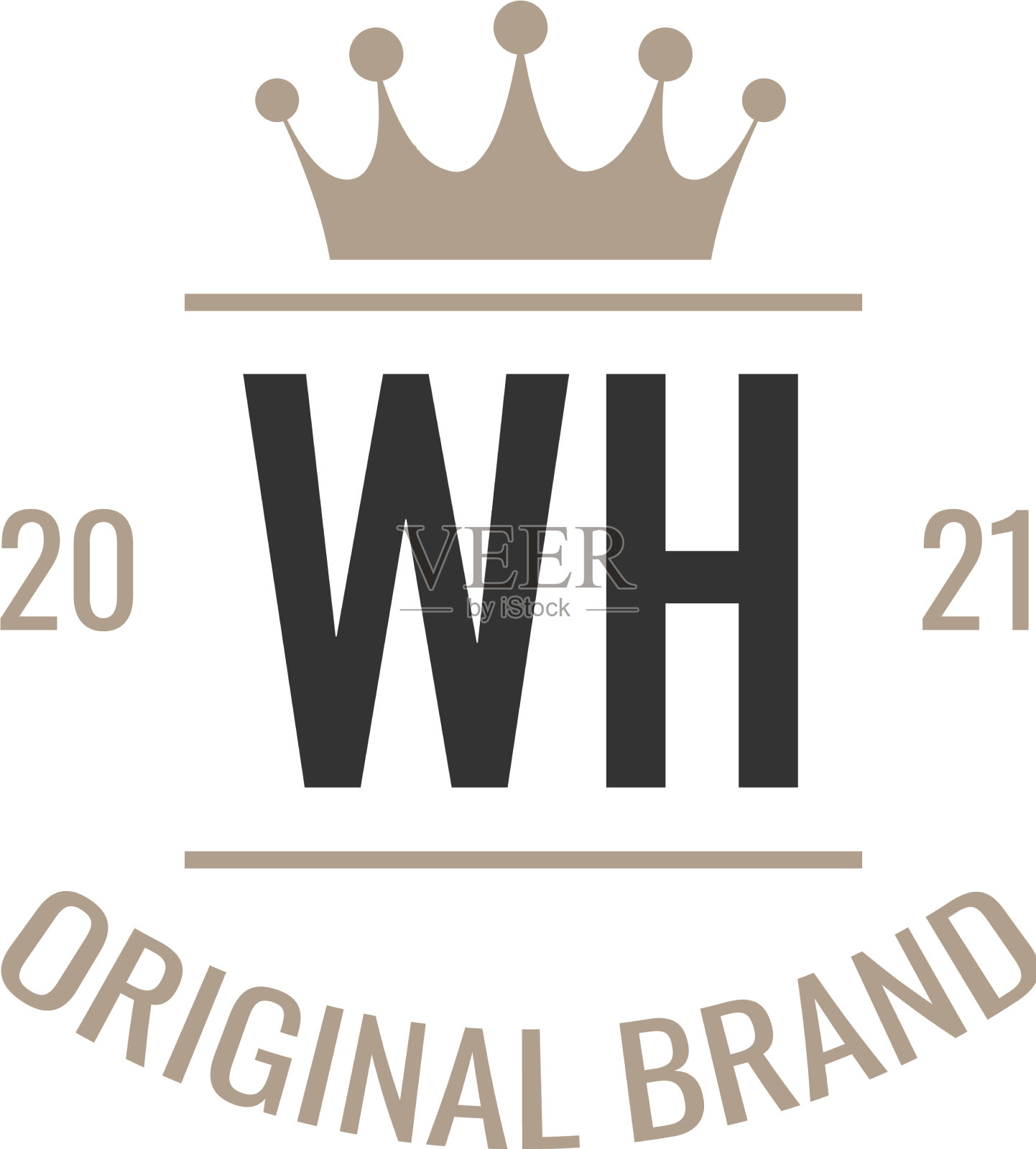 首字母wh王标志设计模板插画图片素材