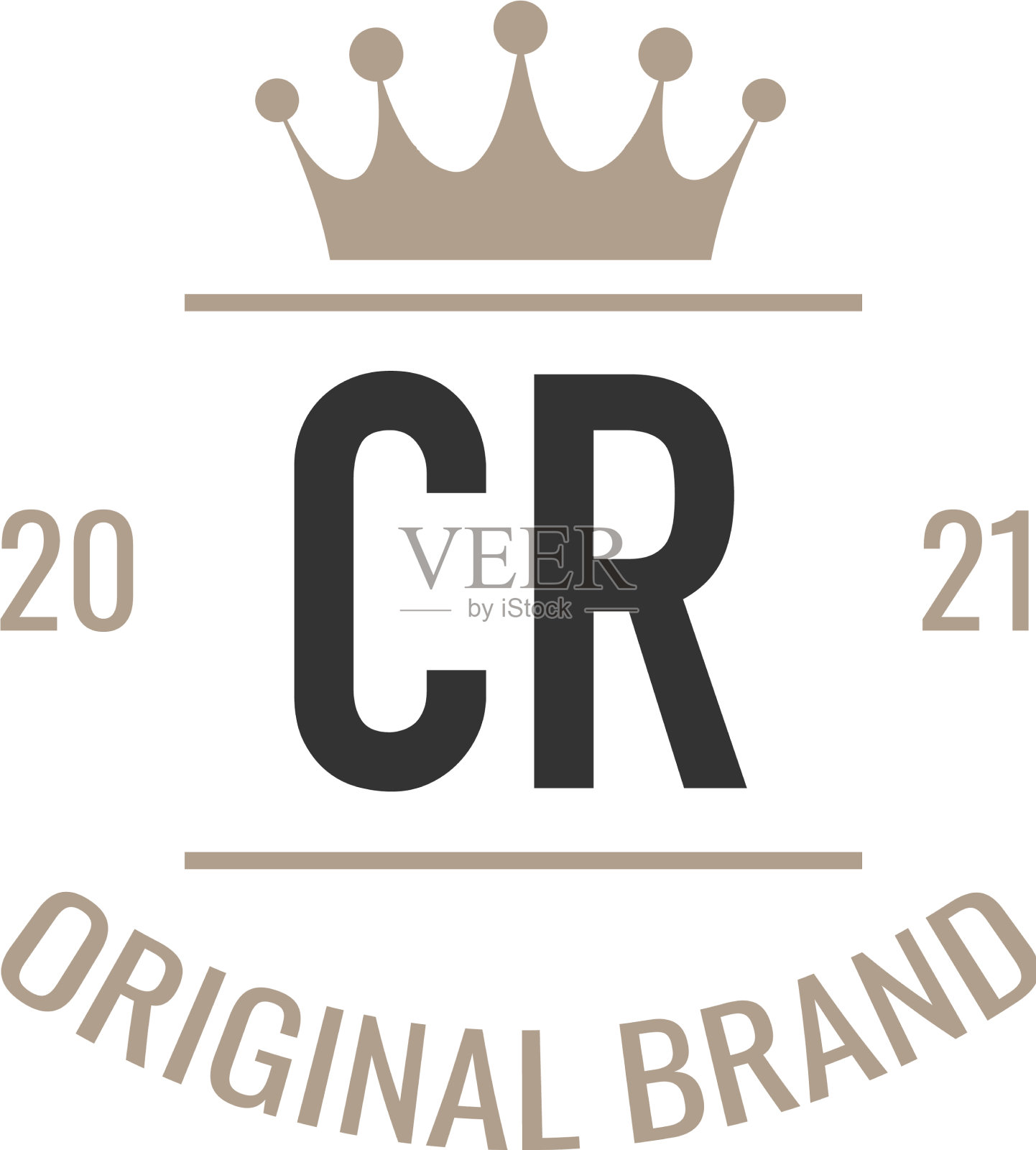 首字母cr王标志设计模板插画图片素材