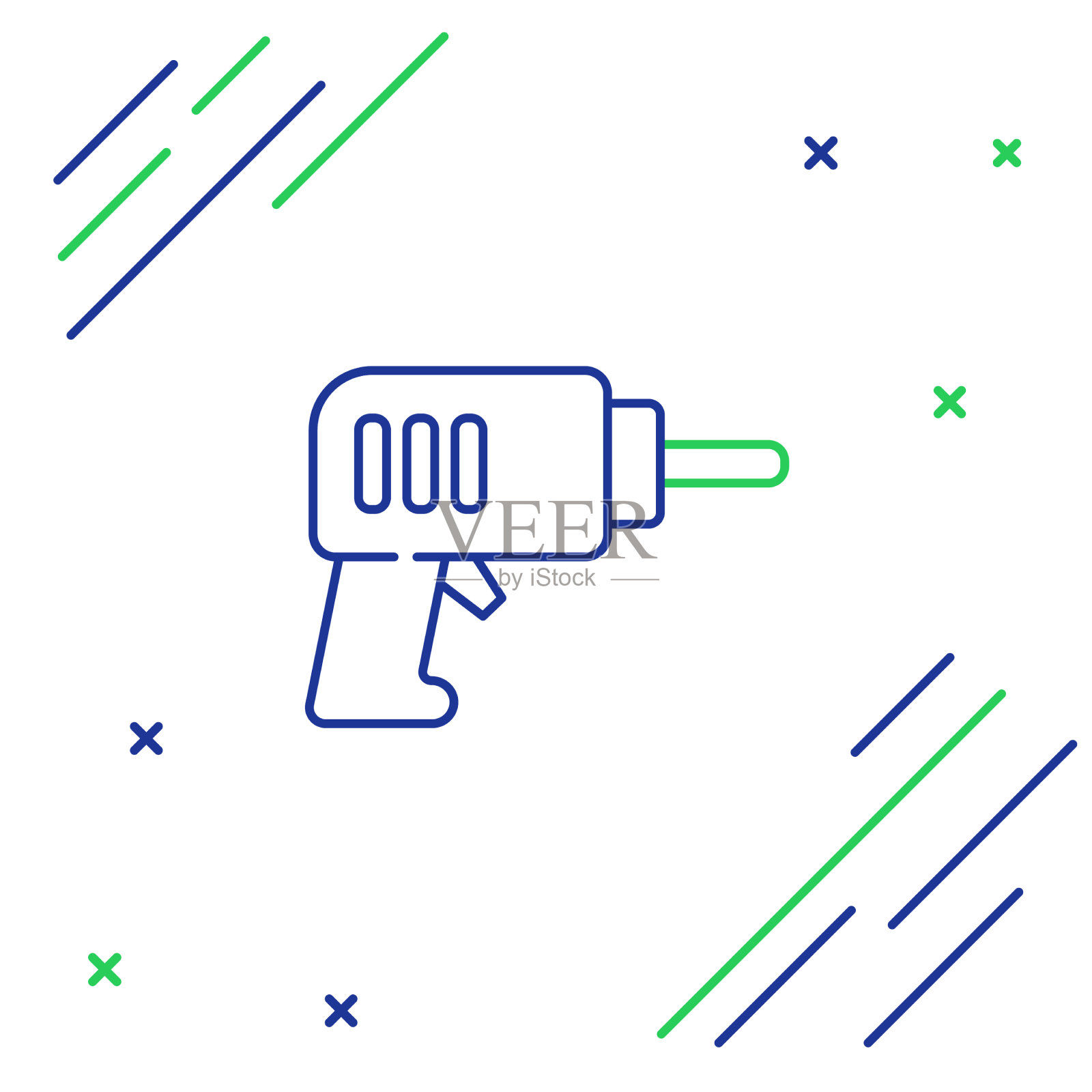 线电钻机图标隔离在白色插画图片素材