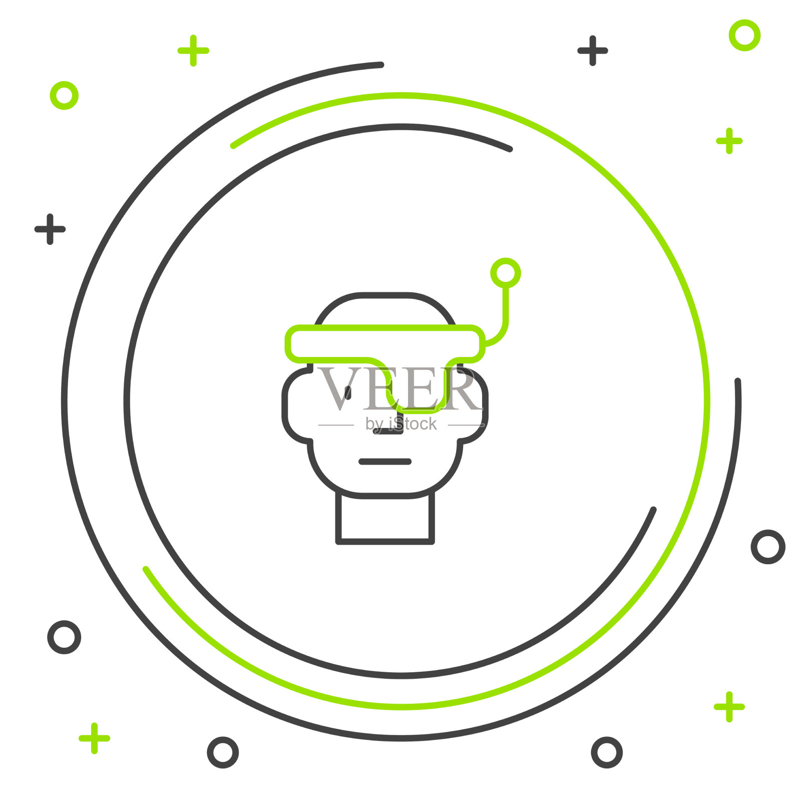 线智能眼镜上安装眼镜图标插画图片素材