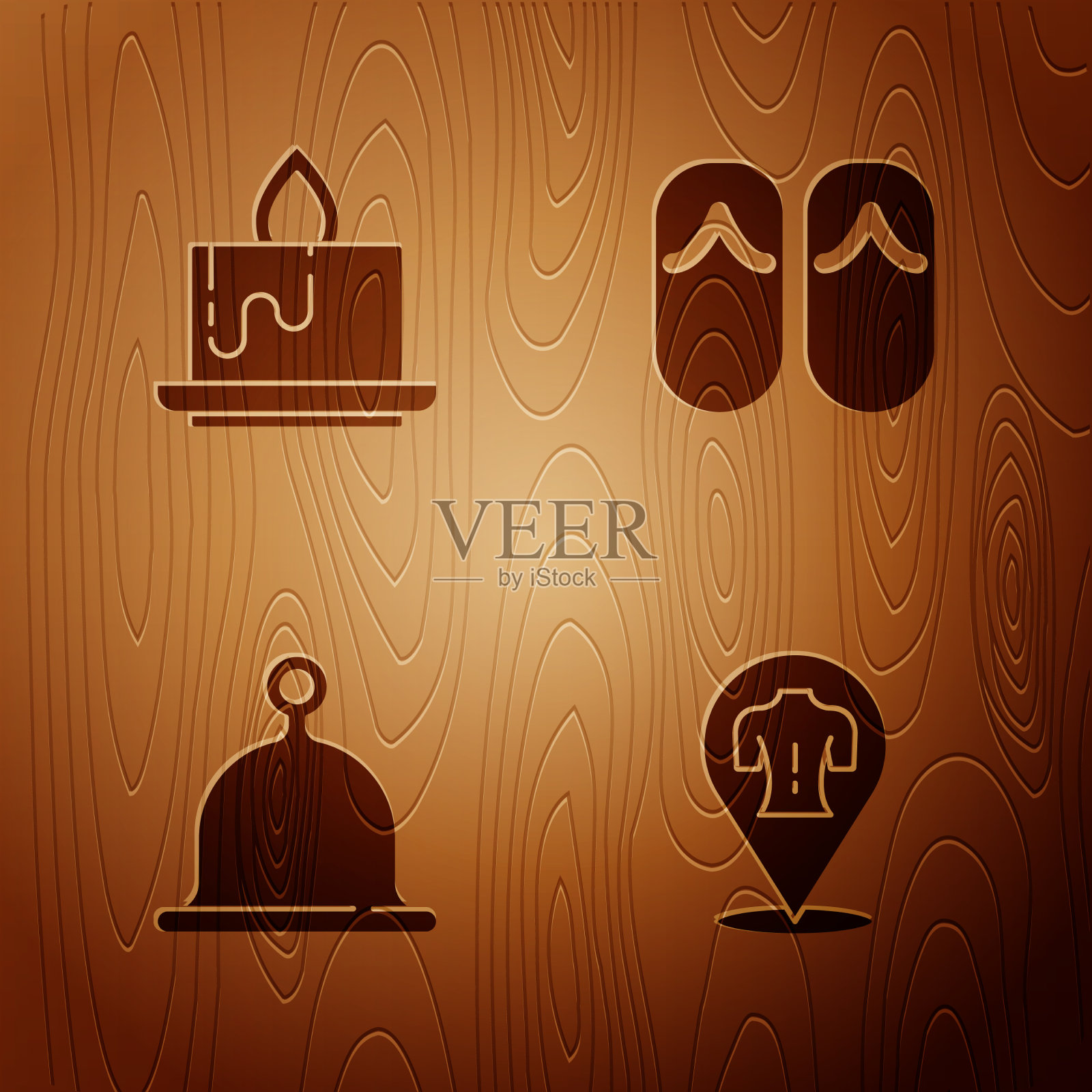 设置按摩香薰蜡烛桑拿帽和翻转图标素材