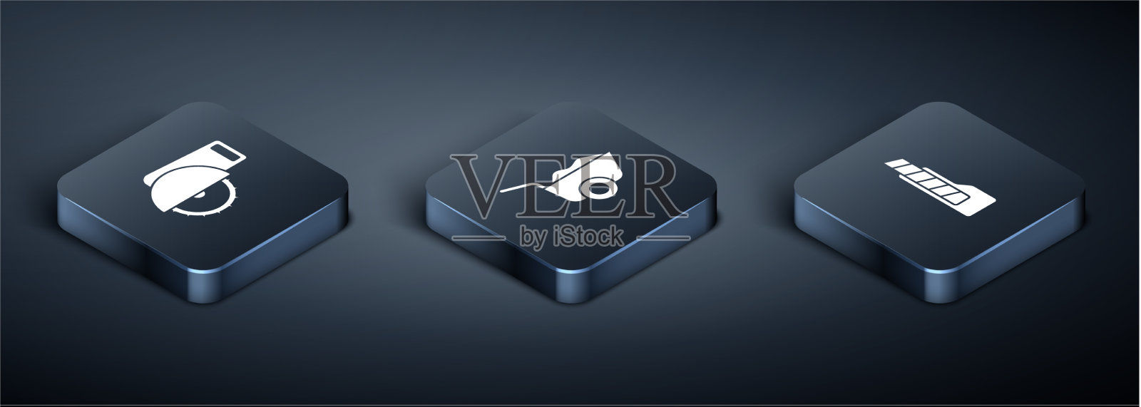 设置等距电动圆锯文具图标素材