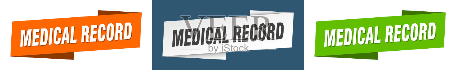 病历横幅病历丝带标签设计模板素材