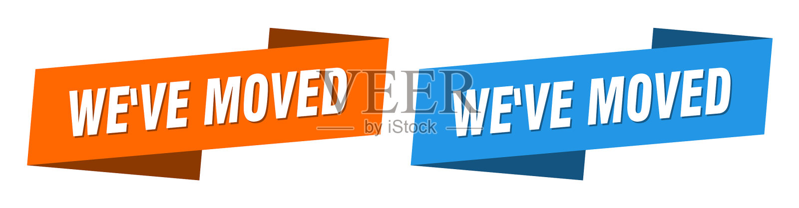 我们已经移动了横幅，我们已经移动了丝带标签，标志设置插画图片素材