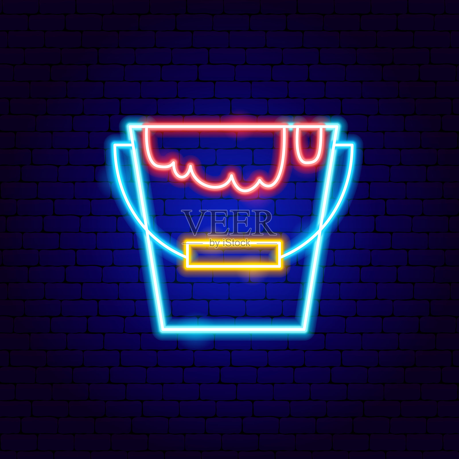 漆桶霓虹灯插画图片素材