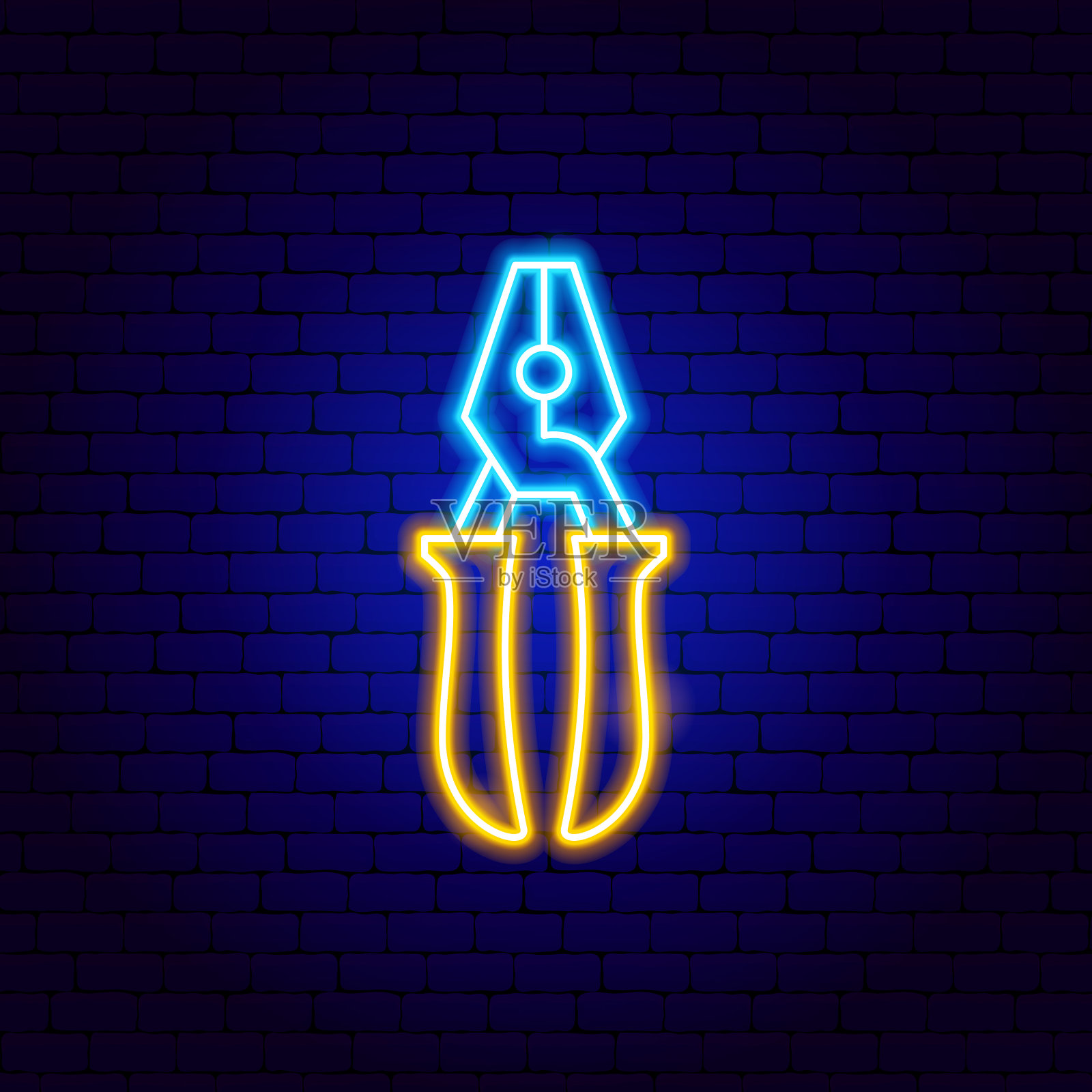 钳霓虹灯插画图片素材