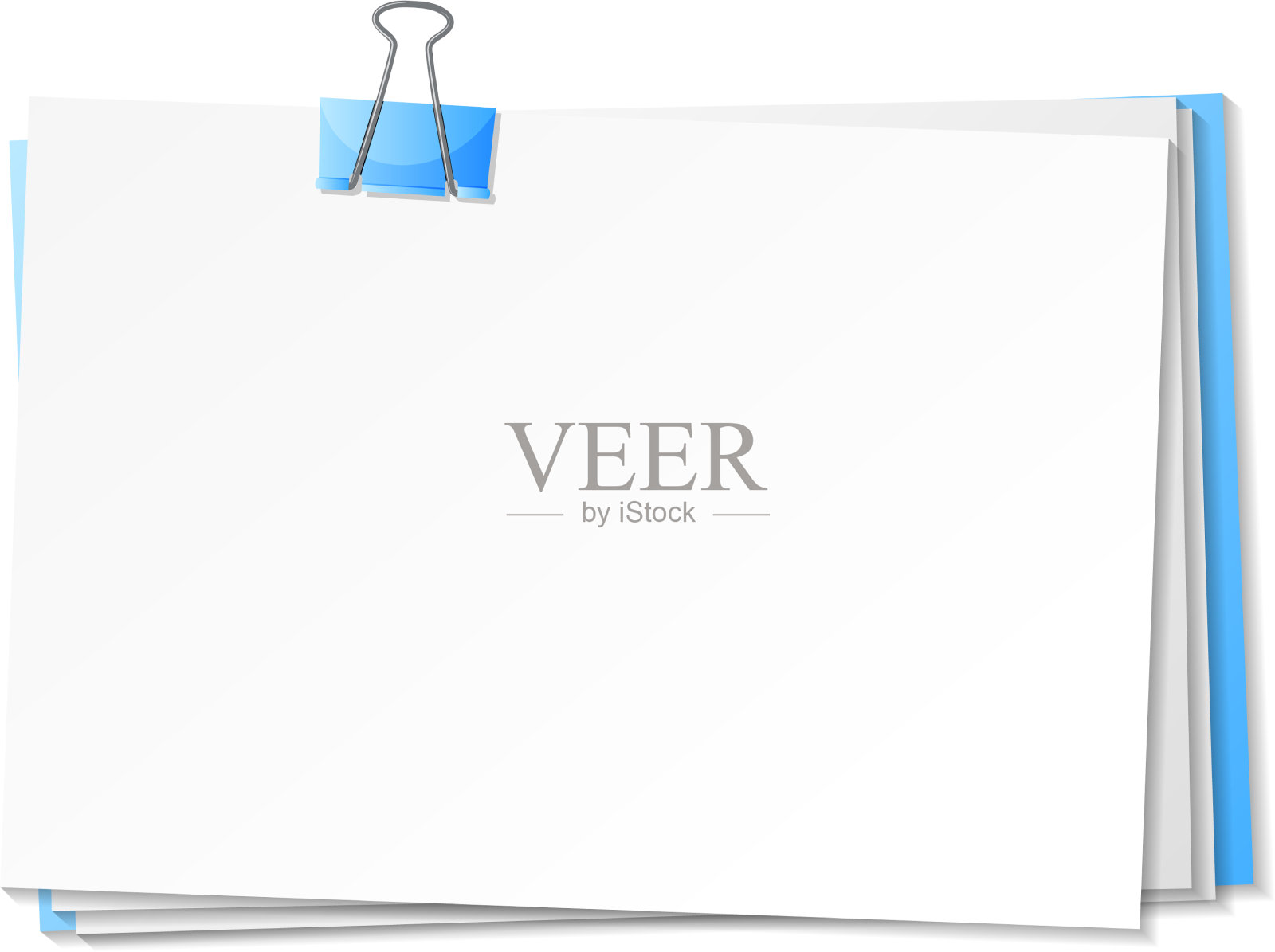 空白纸和活页夹模板插画图片素材