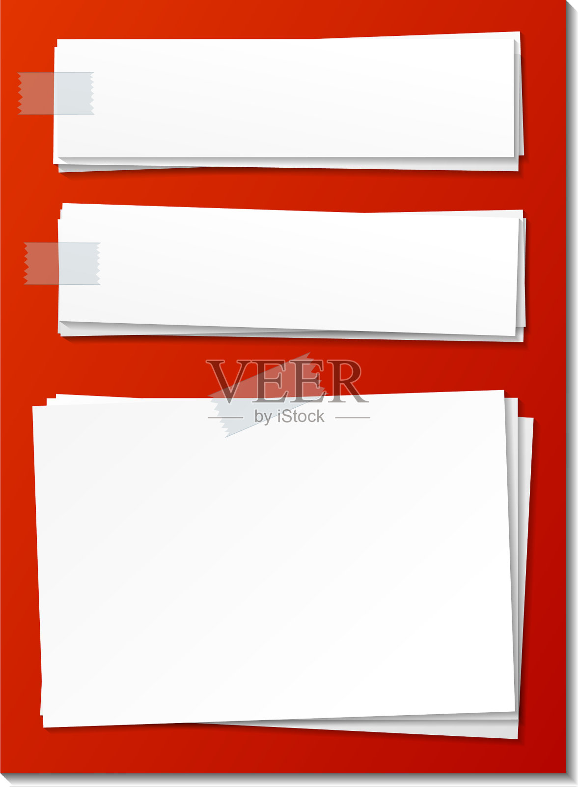 设置空白的便利贴纸模板插画图片素材