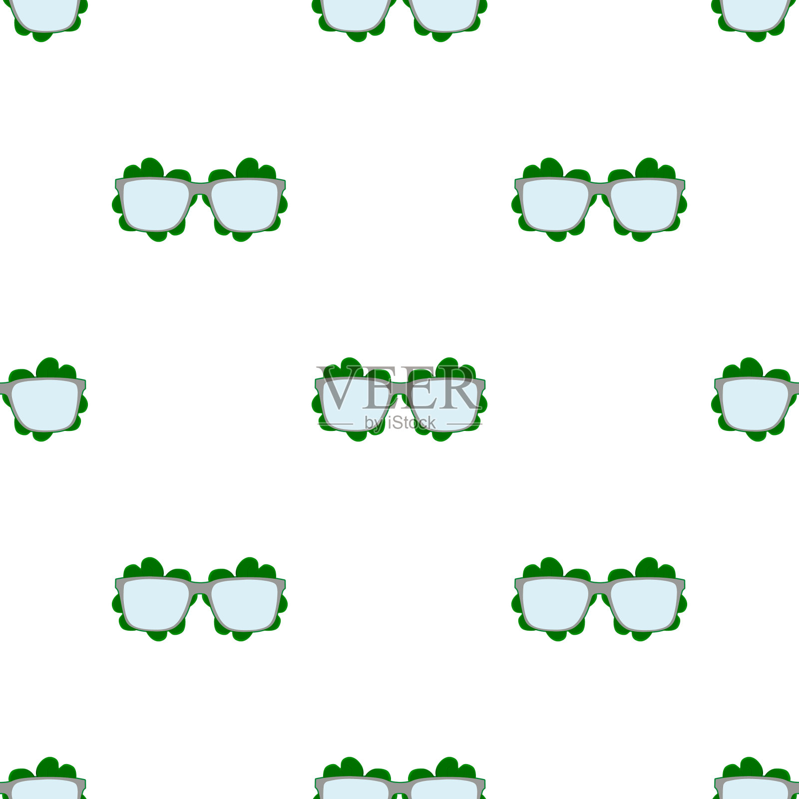 主题爱尔兰节日圣帕特里克节无缝衔接插画图片素材