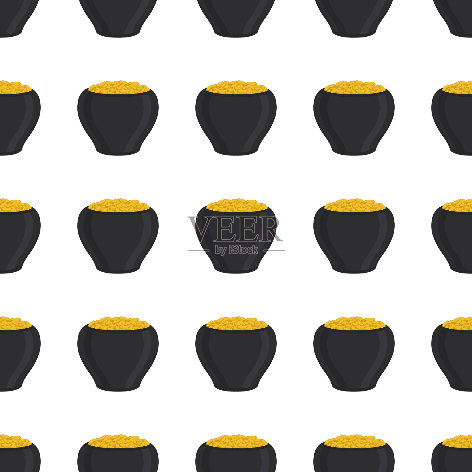 主题爱尔兰节日圣帕特里克节无缝衔接插画图片素材