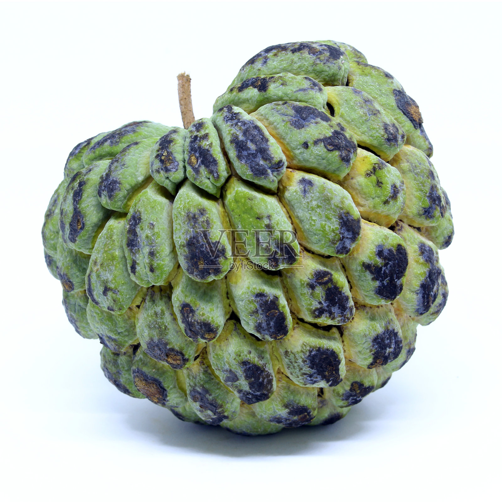 番荔枝在巴西也被称为“Pinha”或“Fruta do Conde”。孤立在白色背景上。照片摄影图片