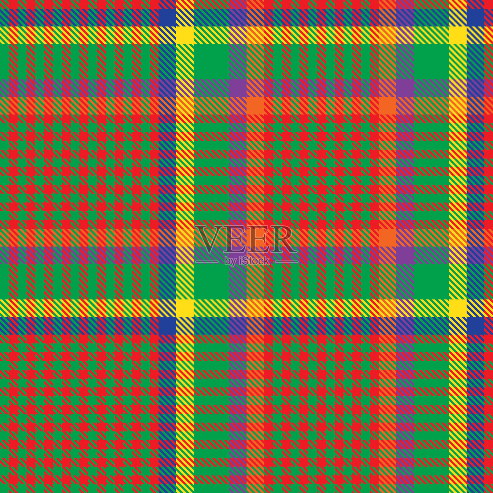 彩虹格子呢格子无缝图案插画图片素材