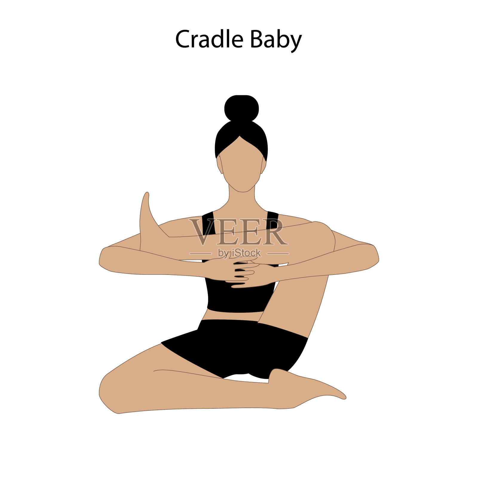 摇篮浸泡瑜伽锻炼健康的生活方式插画图片素材