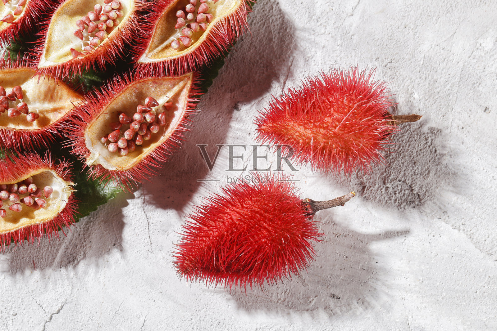 红木籽，红木，红木，红木，天然红色素照片摄影图片