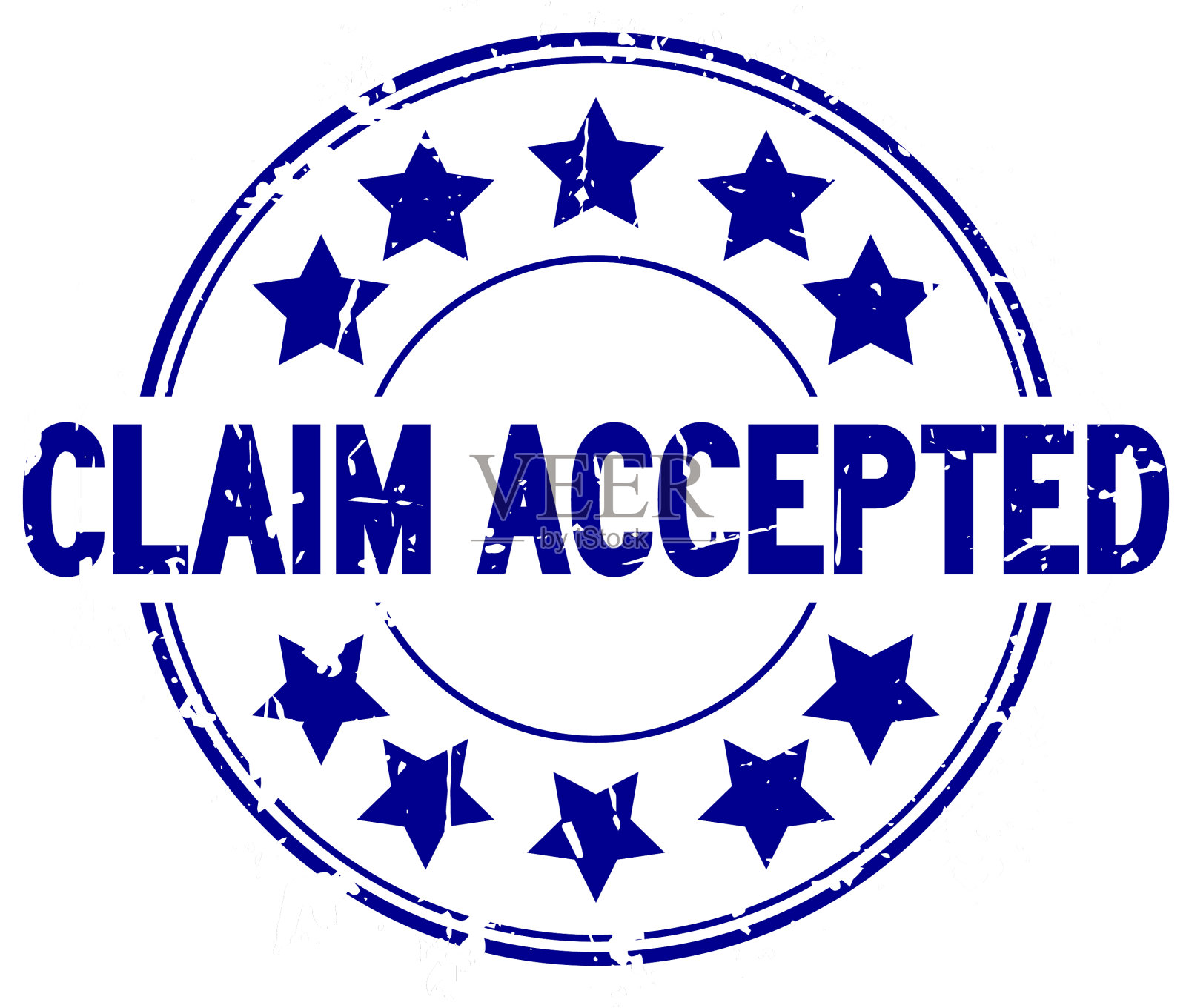 Grunge蓝色索赔接受星图标轮设计元素图片