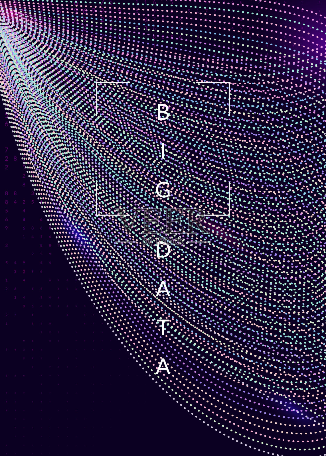 数字技术的抽象背景。人工智能、深度学习和大数据概念。插画图片素材