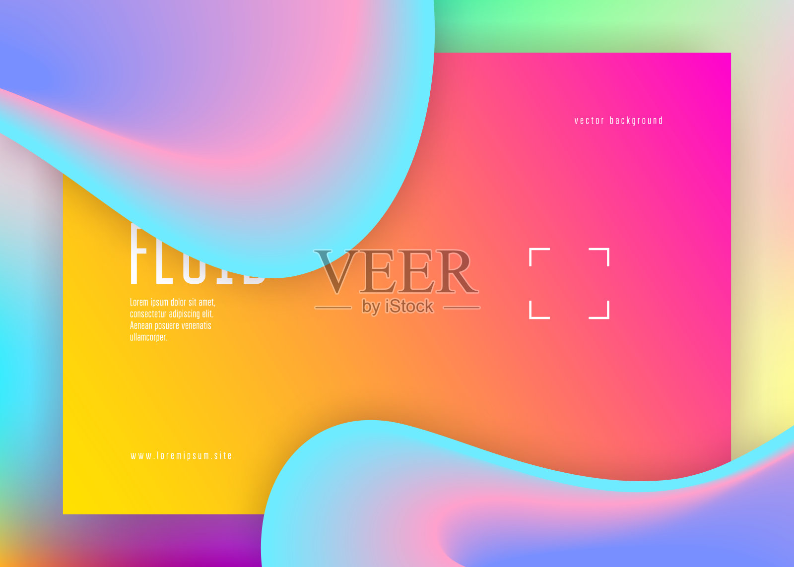 流体具有动态元素和形状。着陆页。插画图片素材