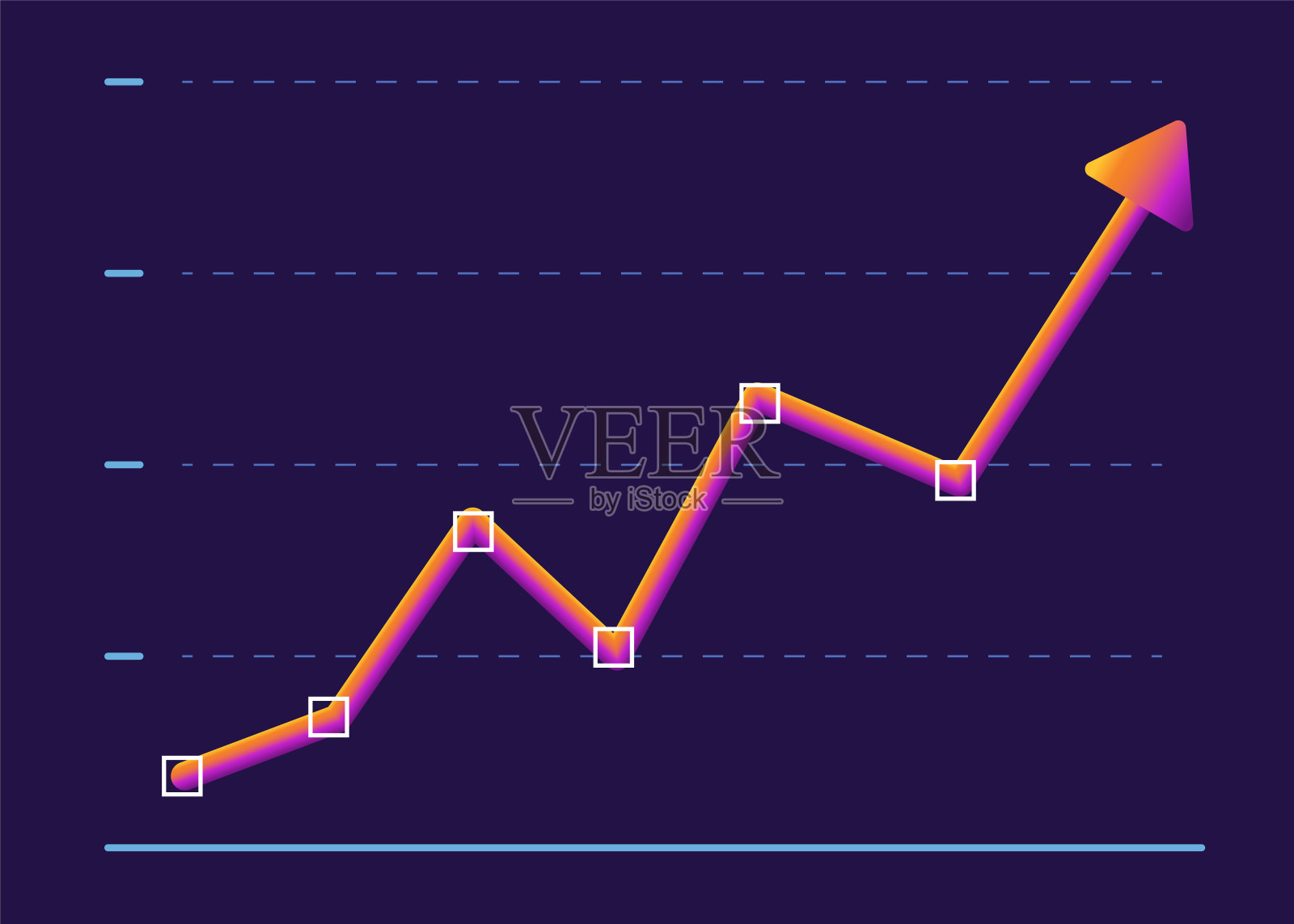 红色3d线向上移动。业务增长和成功的概念。插画图片素材