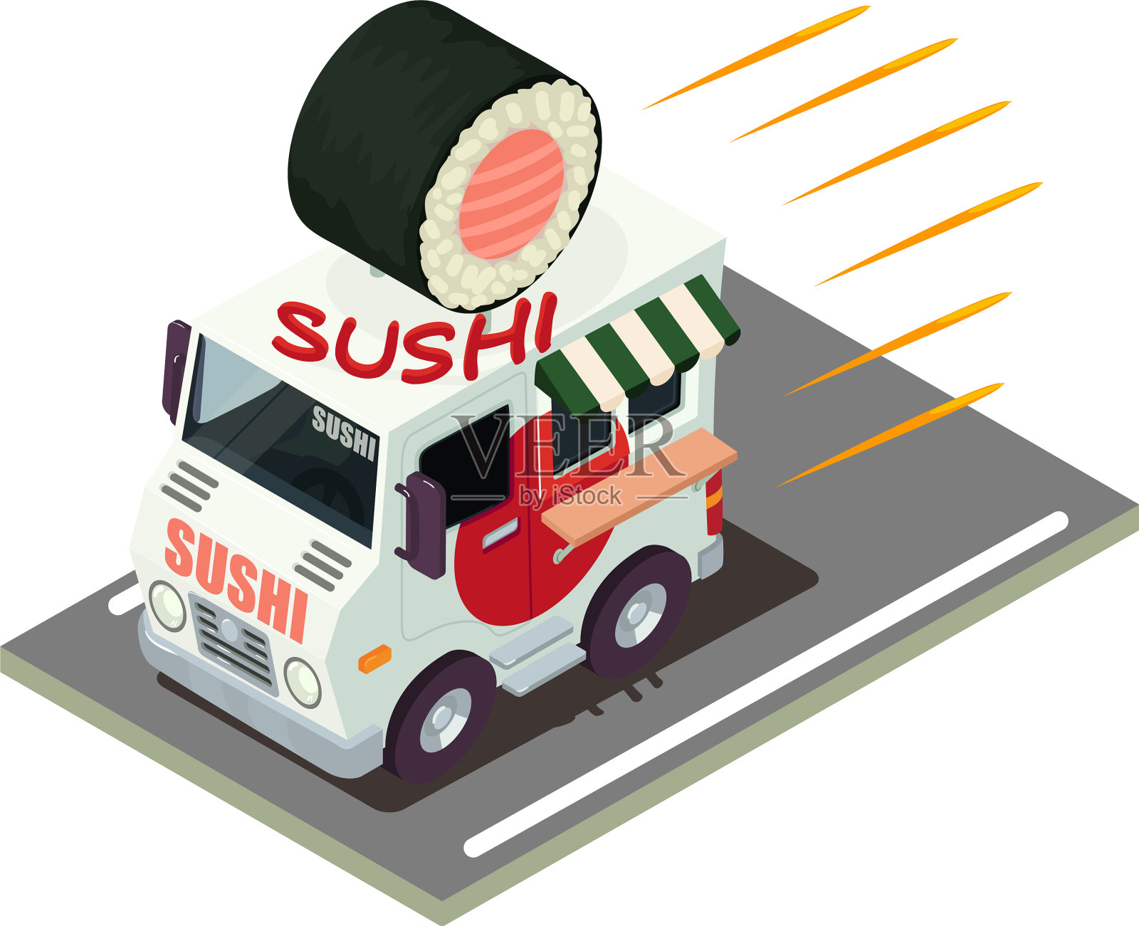 寿司外卖图标等距风格插画图片素材