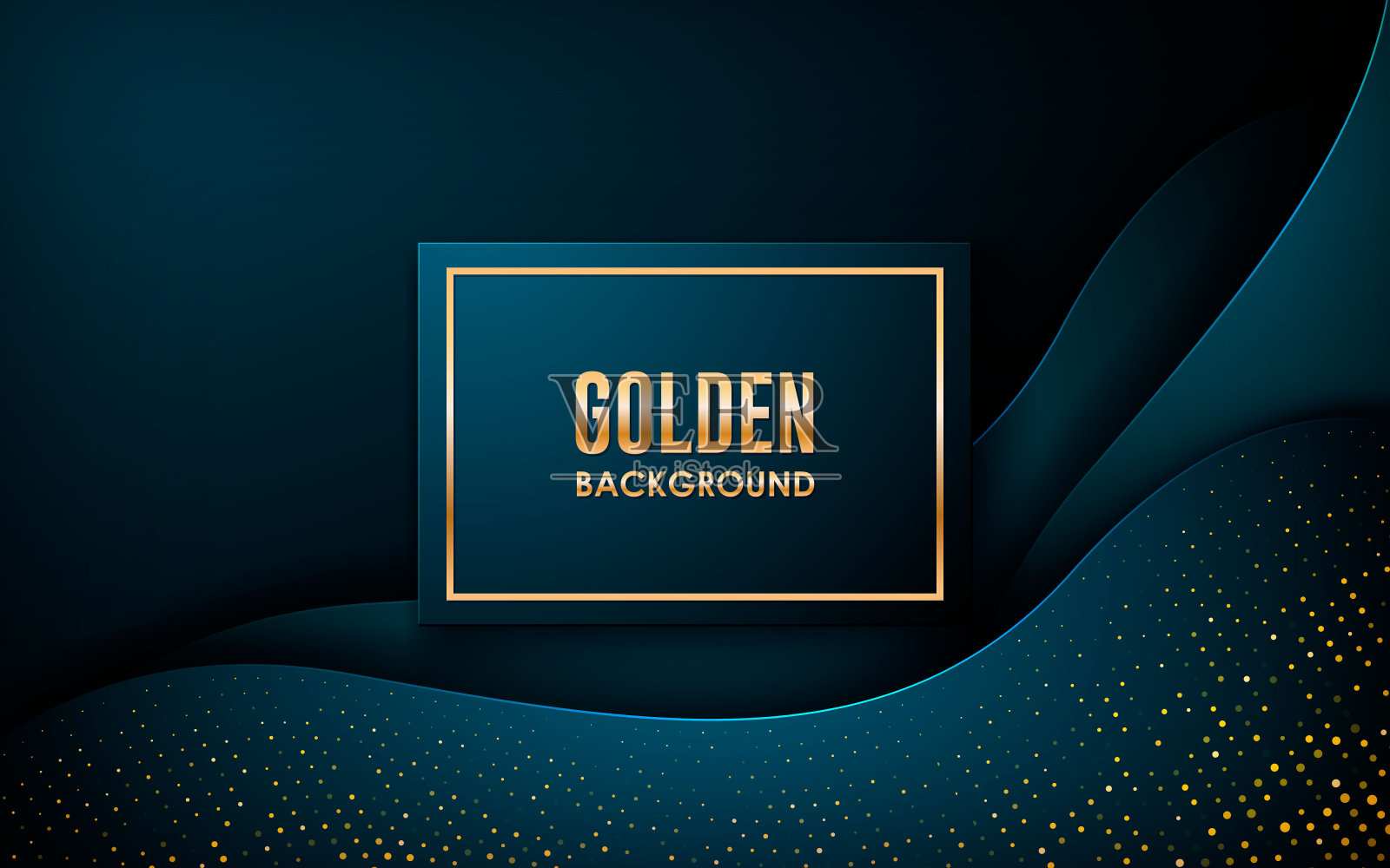 深色抽象背景与蓝色波重叠层插画图片素材