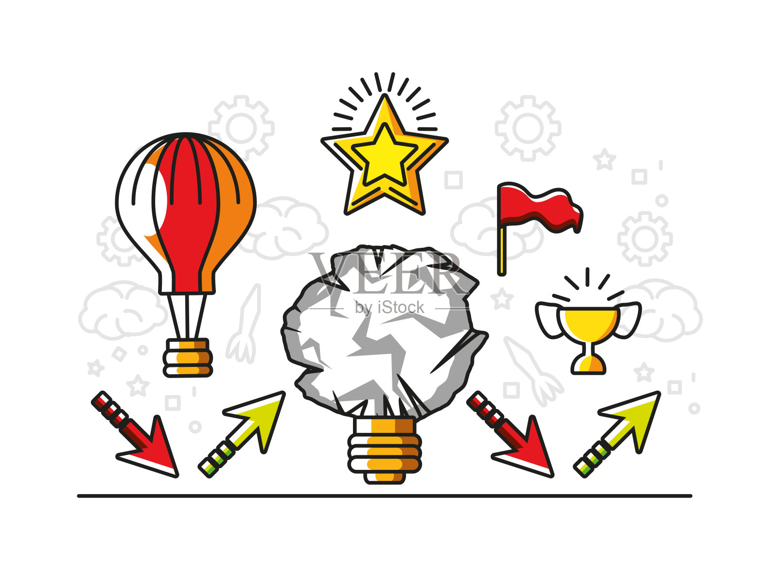 伟大的想法成功插画图片素材