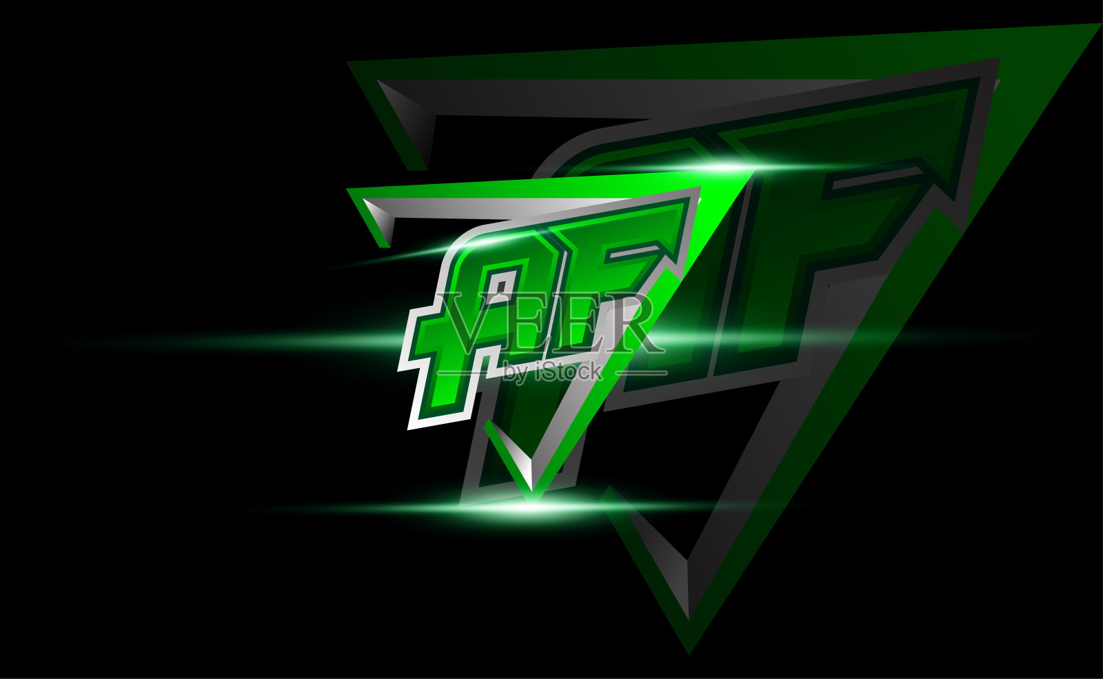 初始AF与盾牌，矢量首字母字母组合的电子竞技，twitch和游戏标志模板设计元素图片