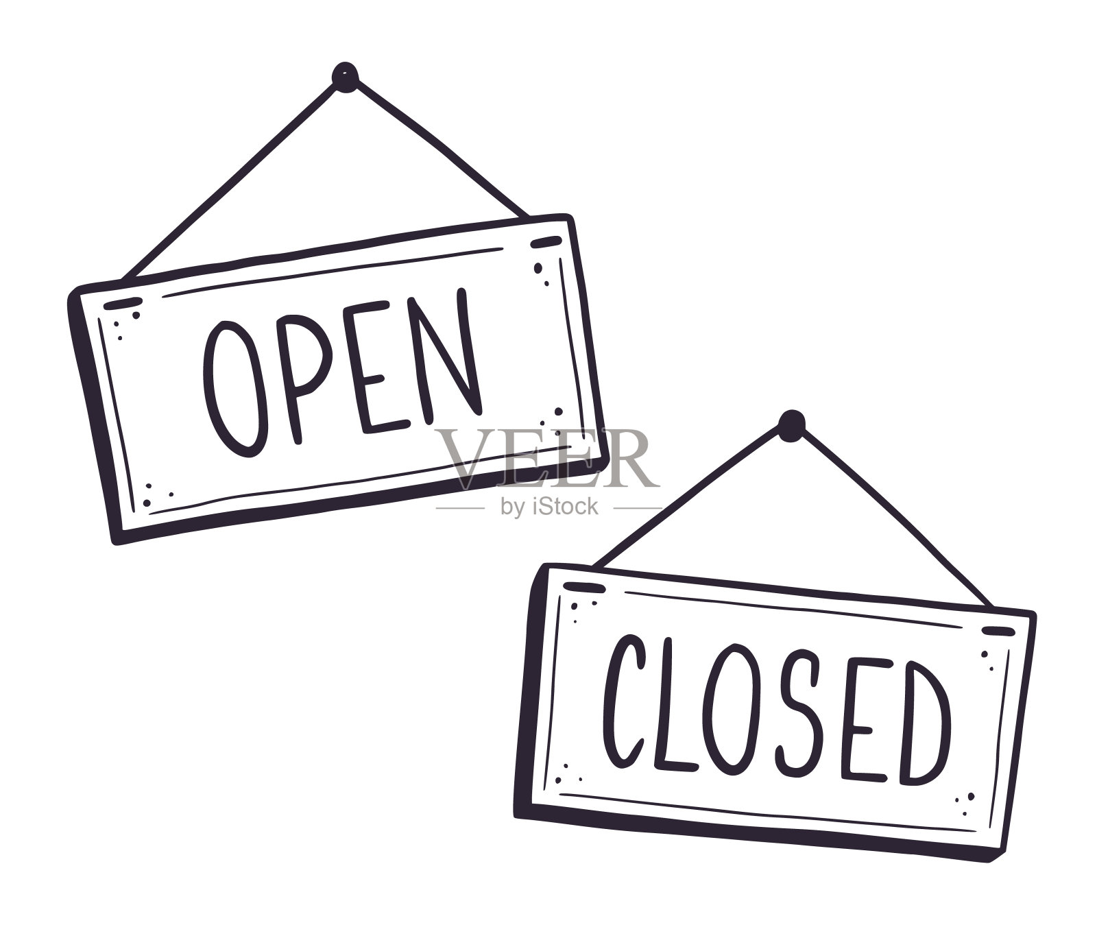 手拉开门标志插画图片素材