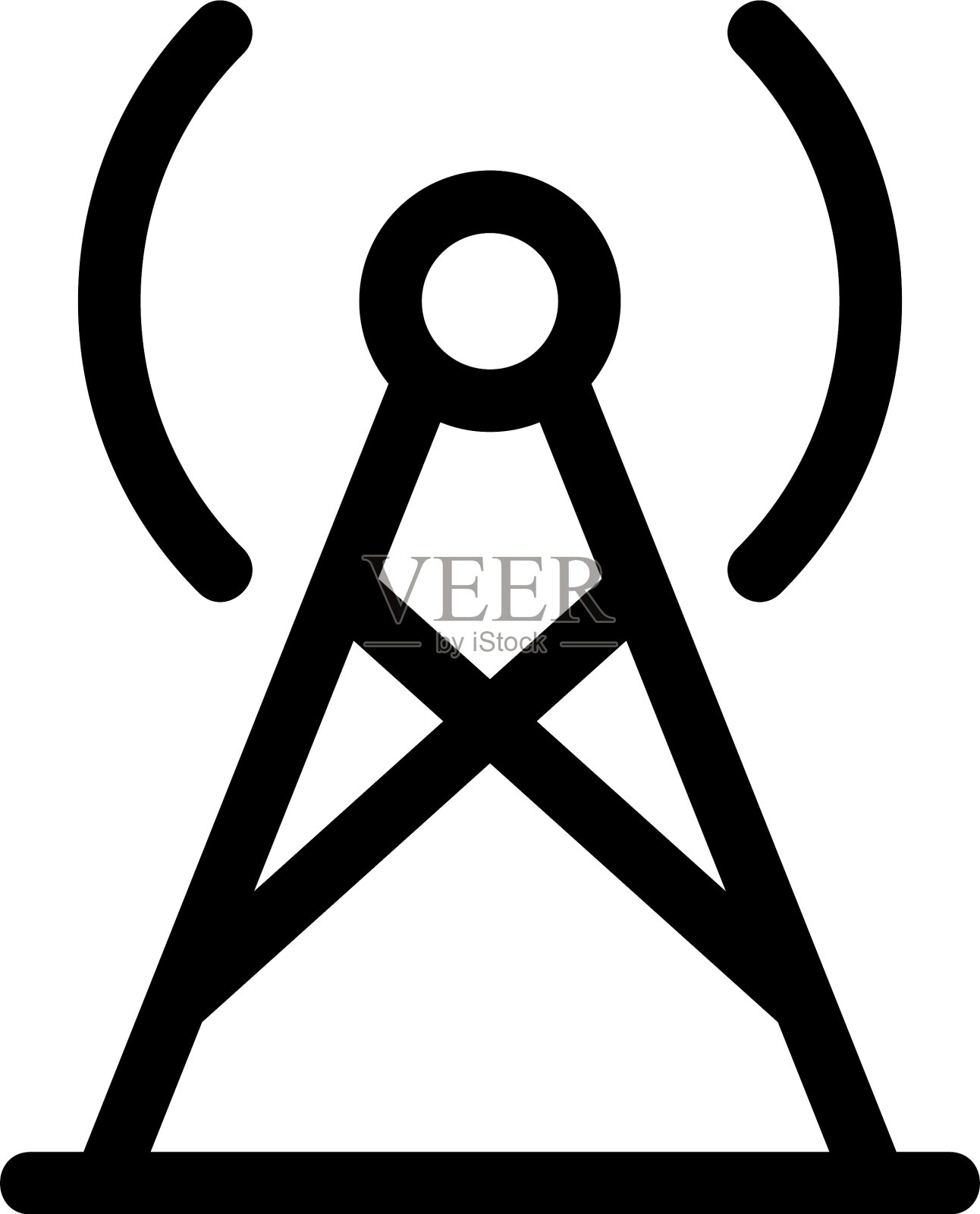 信号塔图标或标志孤立标志符号插画图片素材