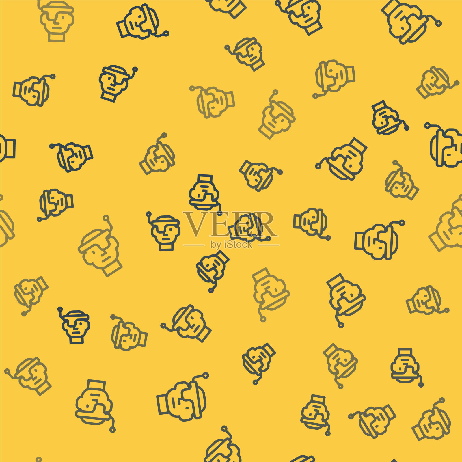 蓝线智能眼镜上安装眼镜图标插画图片素材