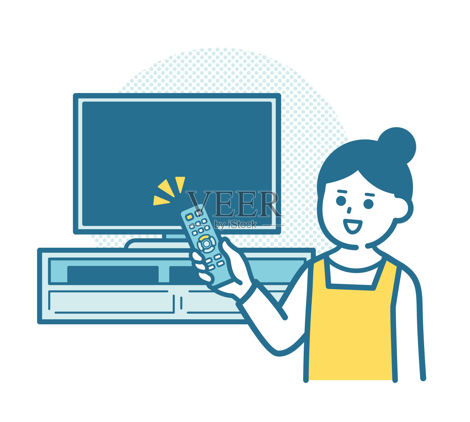 电视电源开/关插画图片素材