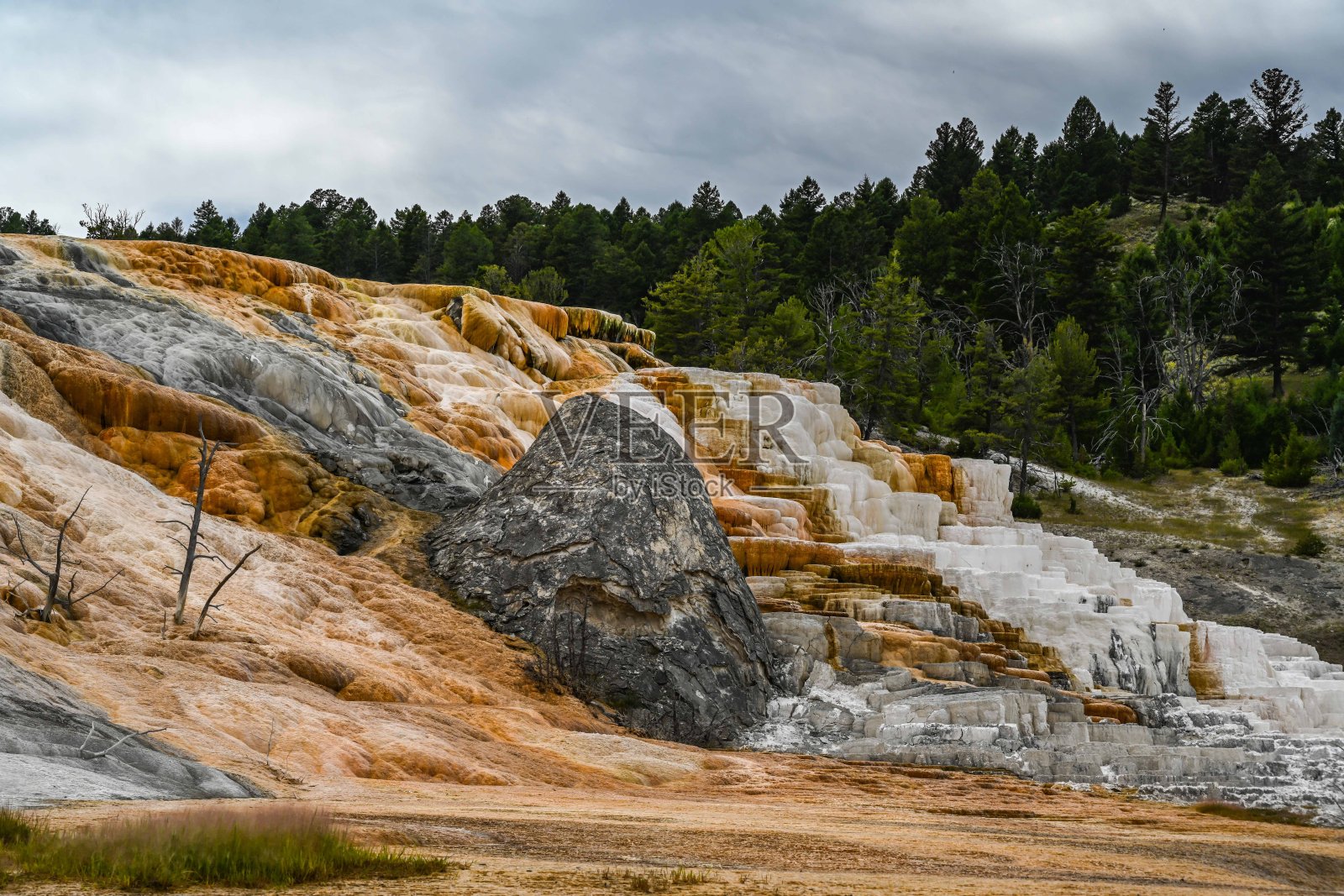 怀俄明州黄石国家公园的“色彩调色板”温泉照片摄影图片