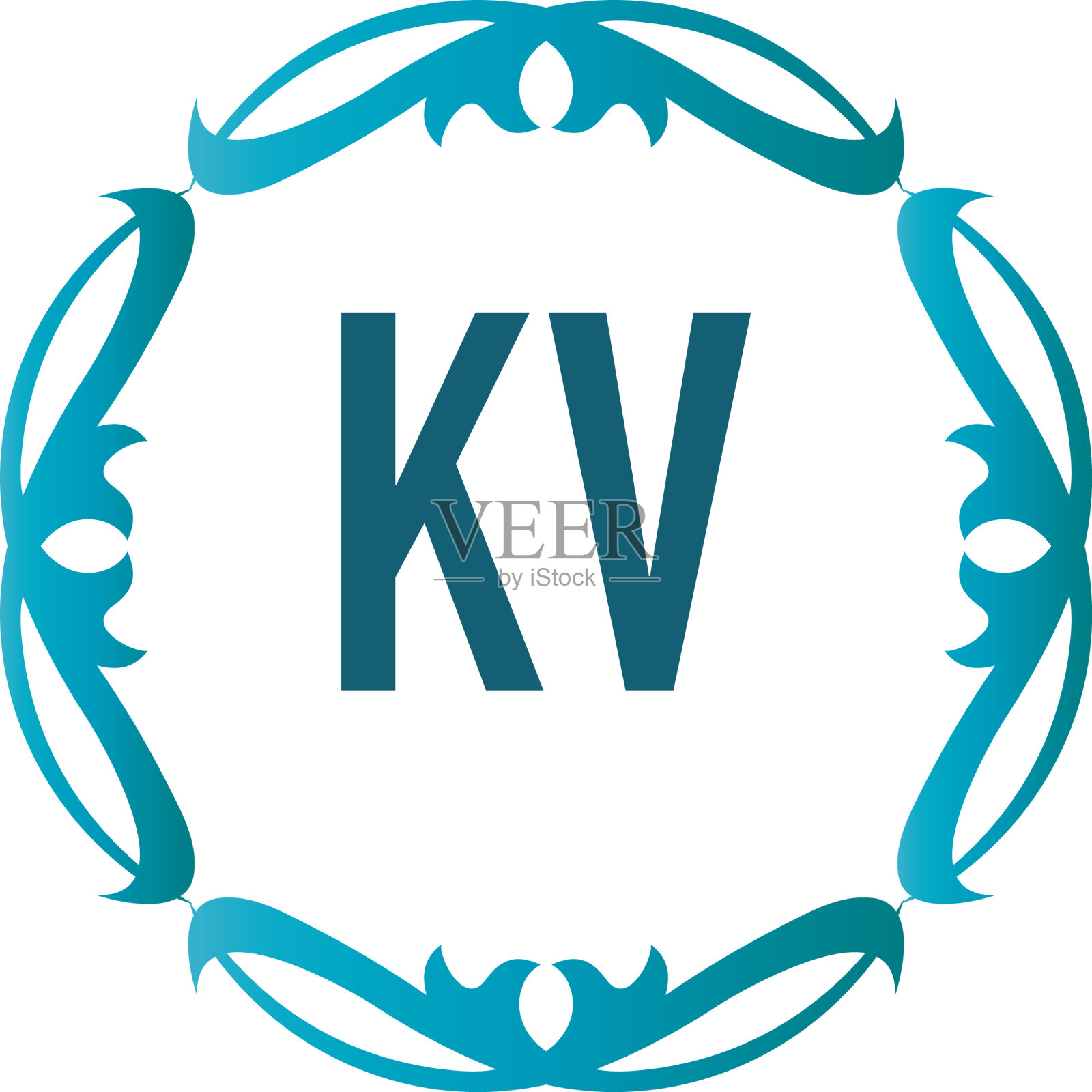 首字母典雅kv标志设计模板插画图片素材