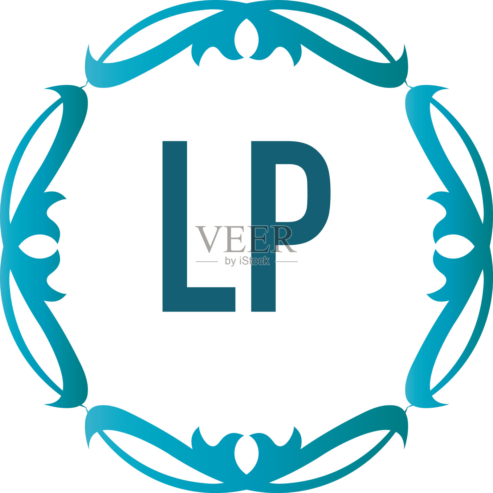 首字母优雅lp标志设计模板插画图片素材