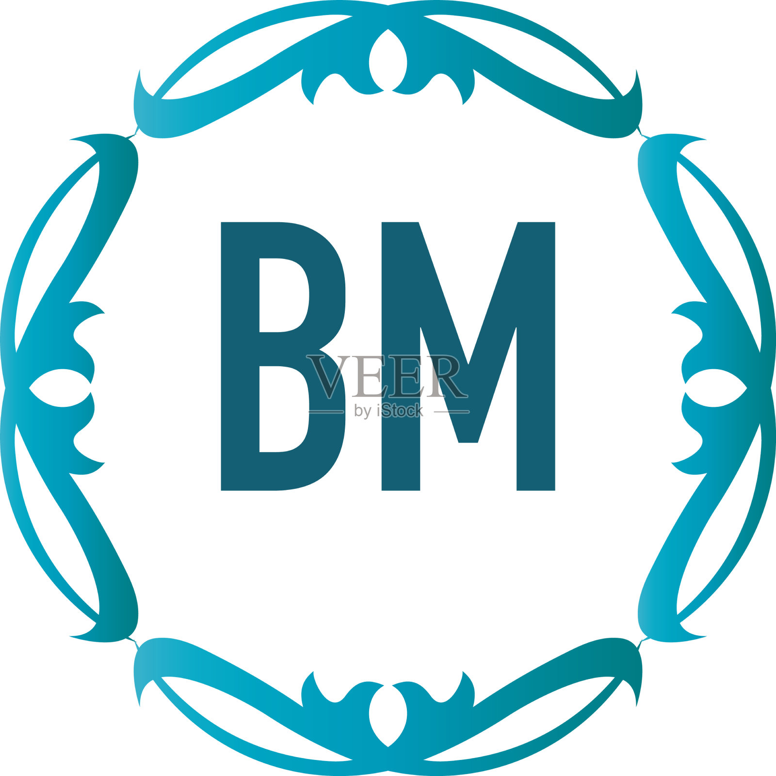 首字母典雅bm标志设计模板插画图片素材