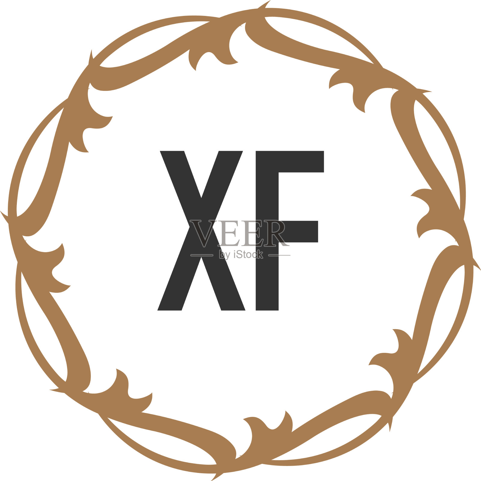 首字母优雅xf标志设计模板插画图片素材