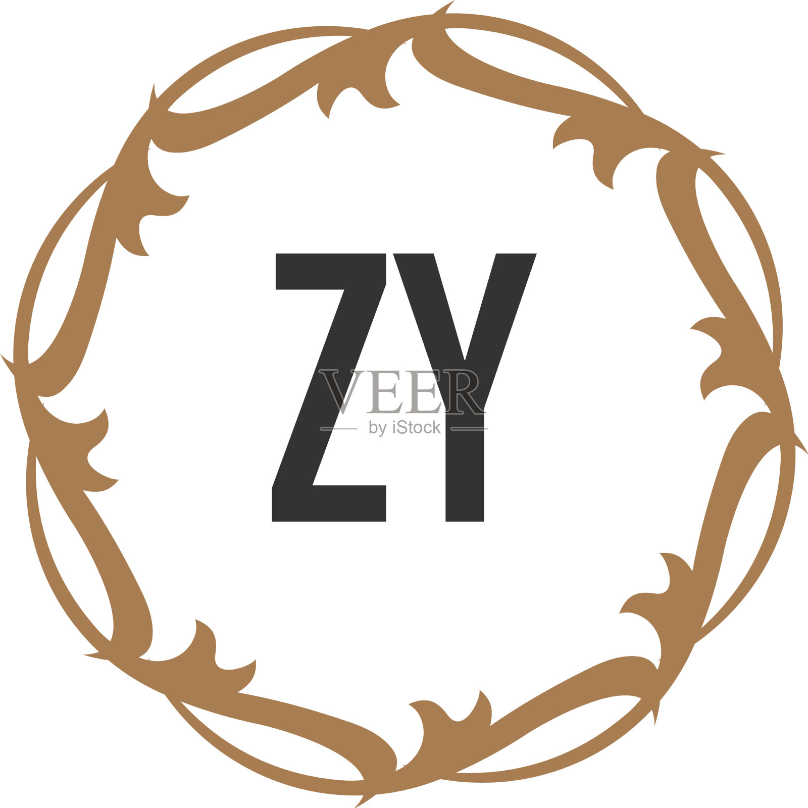 首字母优雅zy标志设计模板插画图片素材