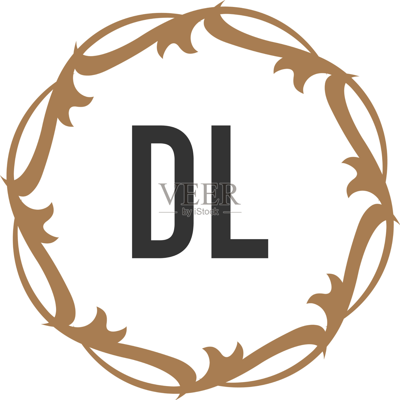 首字母优雅dl标志设计模板插画图片素材