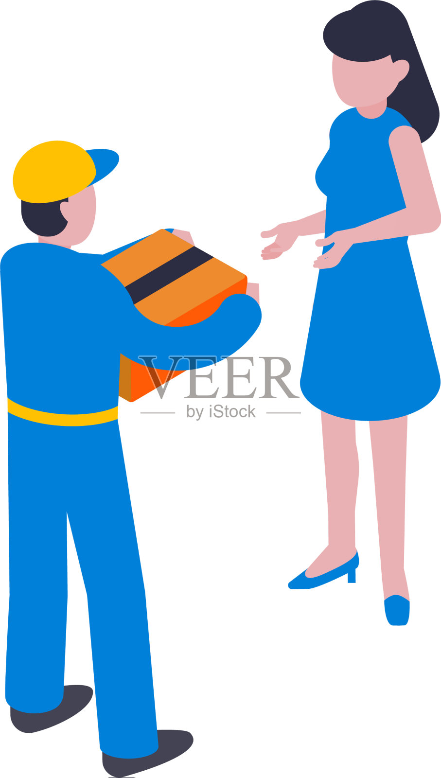 快递包裹投递组成设计元素图片