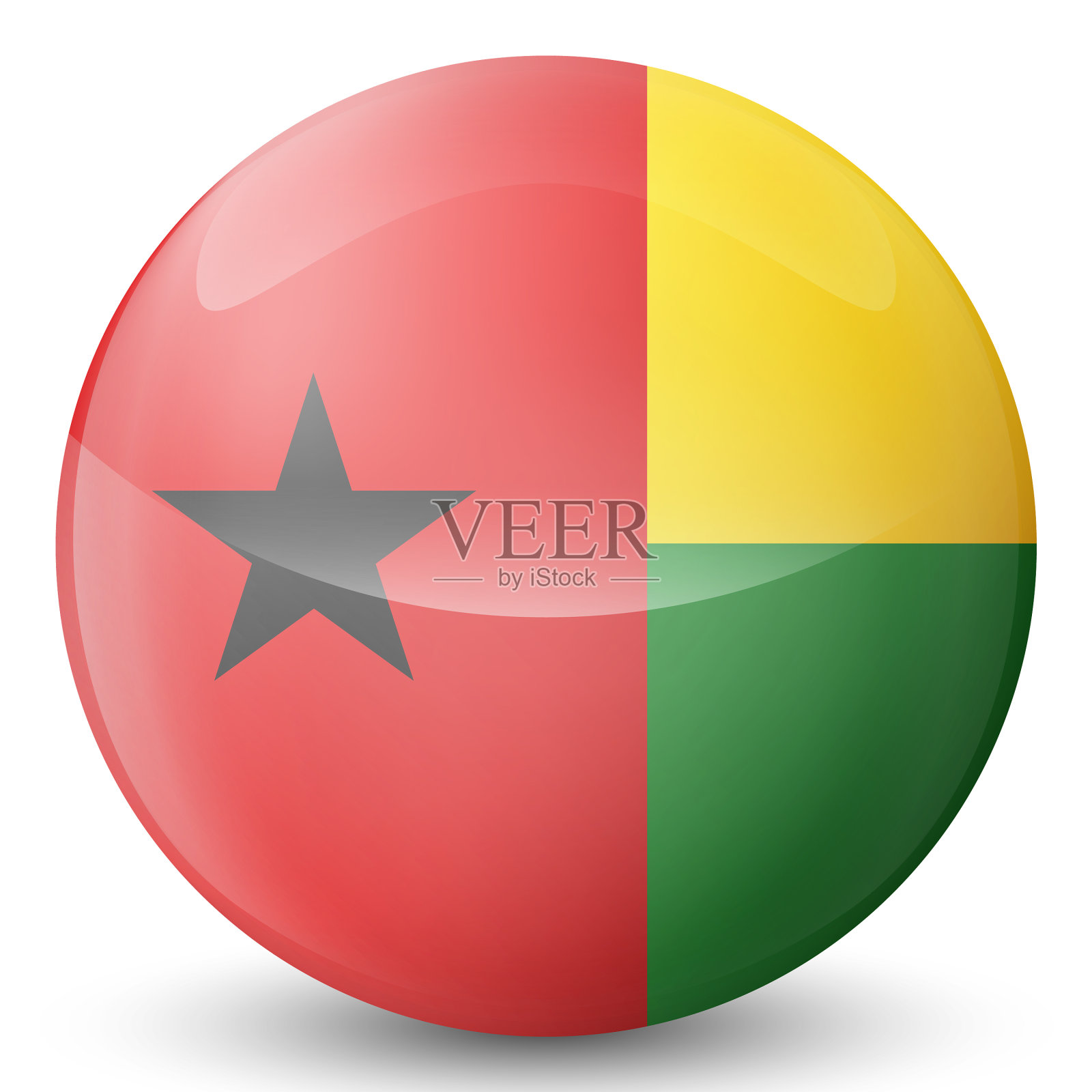 玻璃轻球与国旗几内亚比绍圆插画图片素材