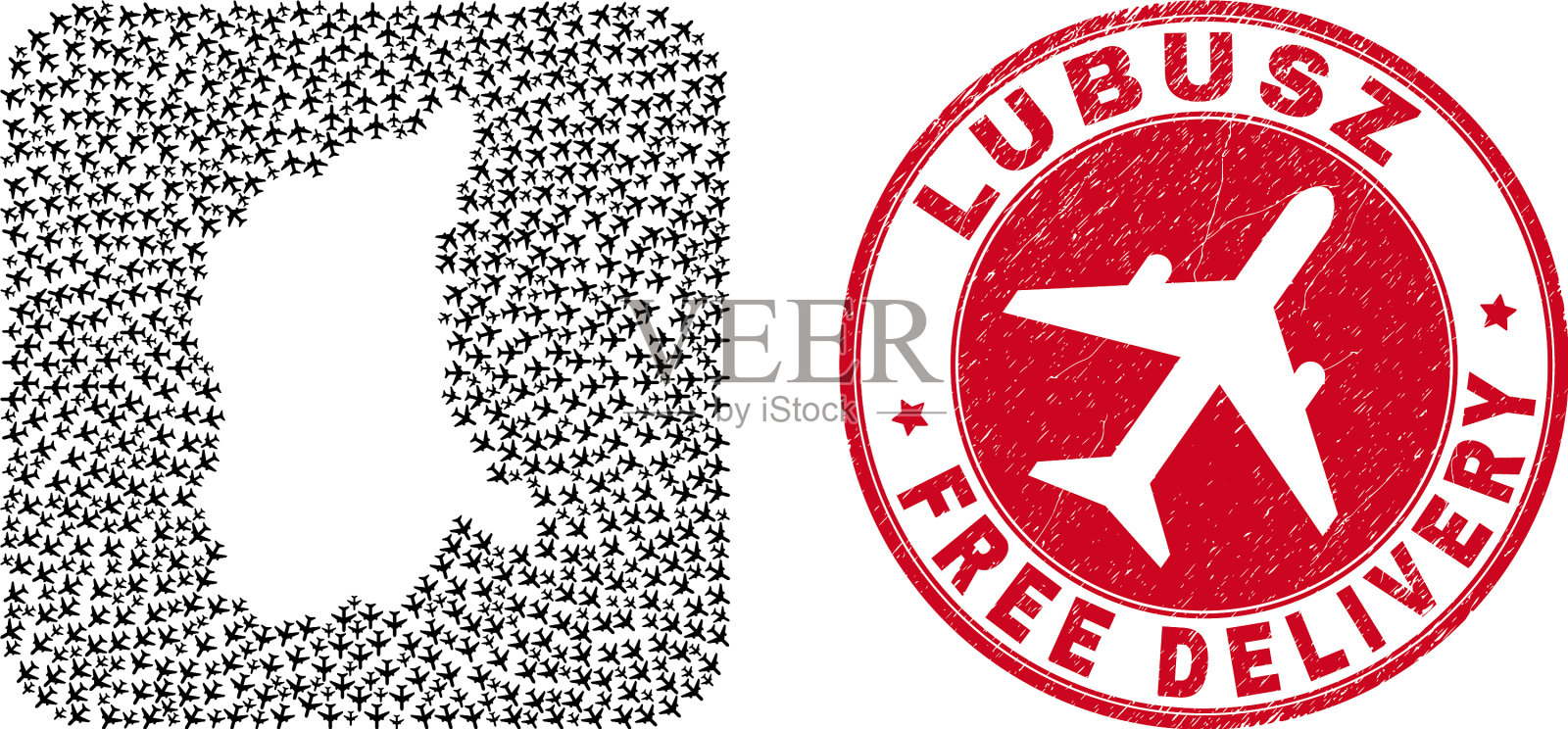 免费递送刮花邮票和lubusz插画图片素材