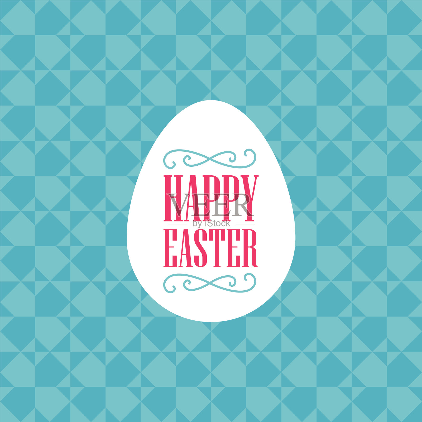 复活节快乐-模板与鸡蛋小插曲和插画图片素材