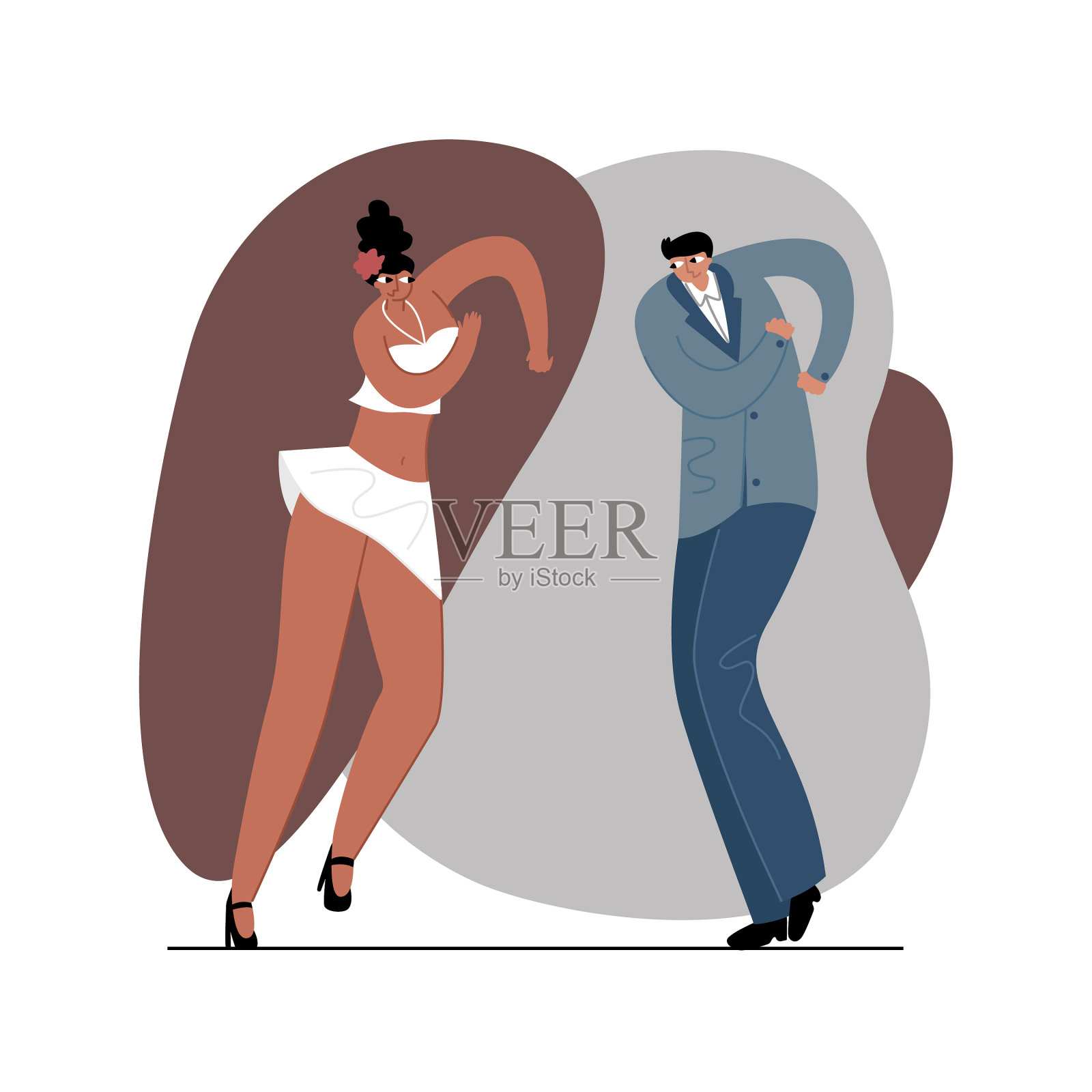 平面图像与跳舞的夫妇设计元素图片