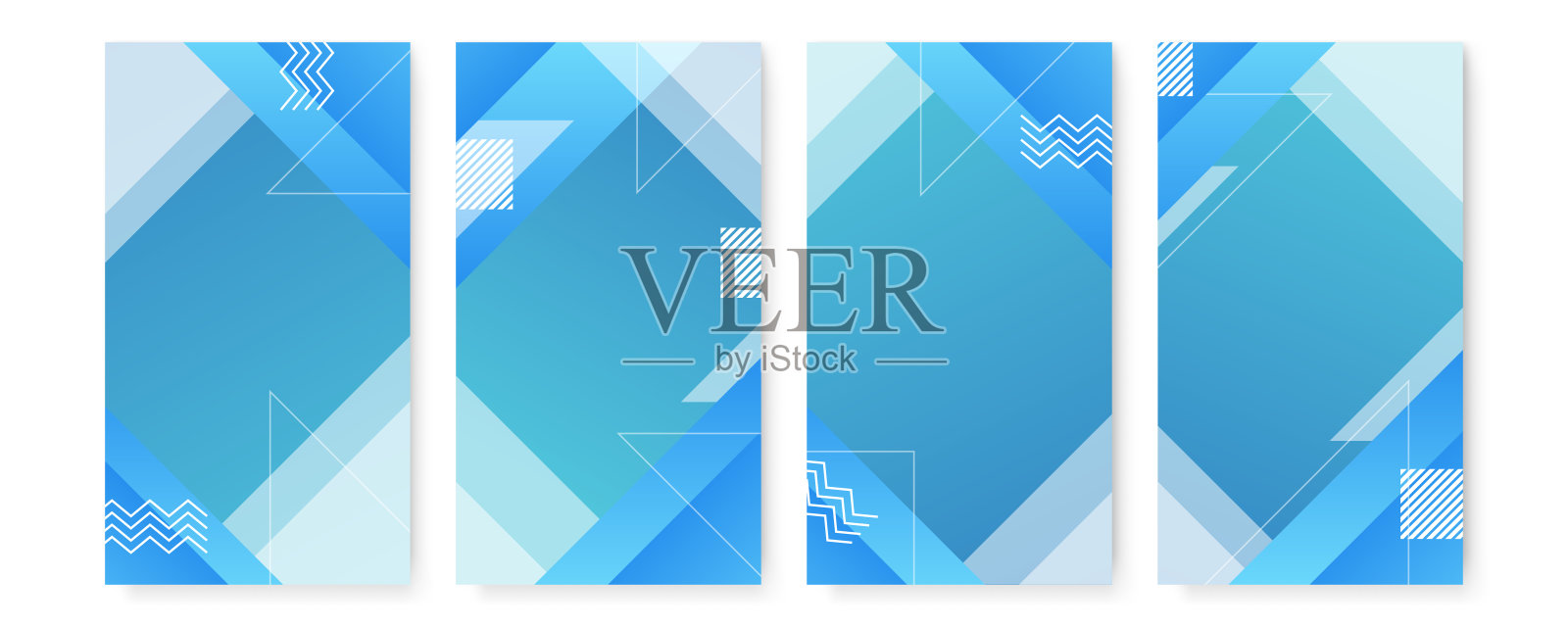 企业背景设计或企业宣传册模板背景设计。现代商务传单布局模板。现代封面设计年度报告与蓝色几何元素插画图片素材