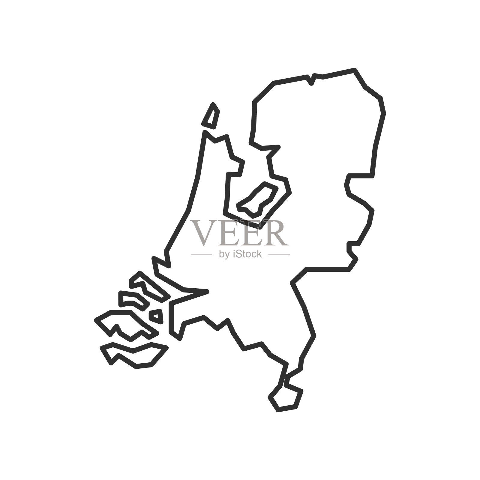 荷兰略图。简单的线条图标。矢量图插画图片素材