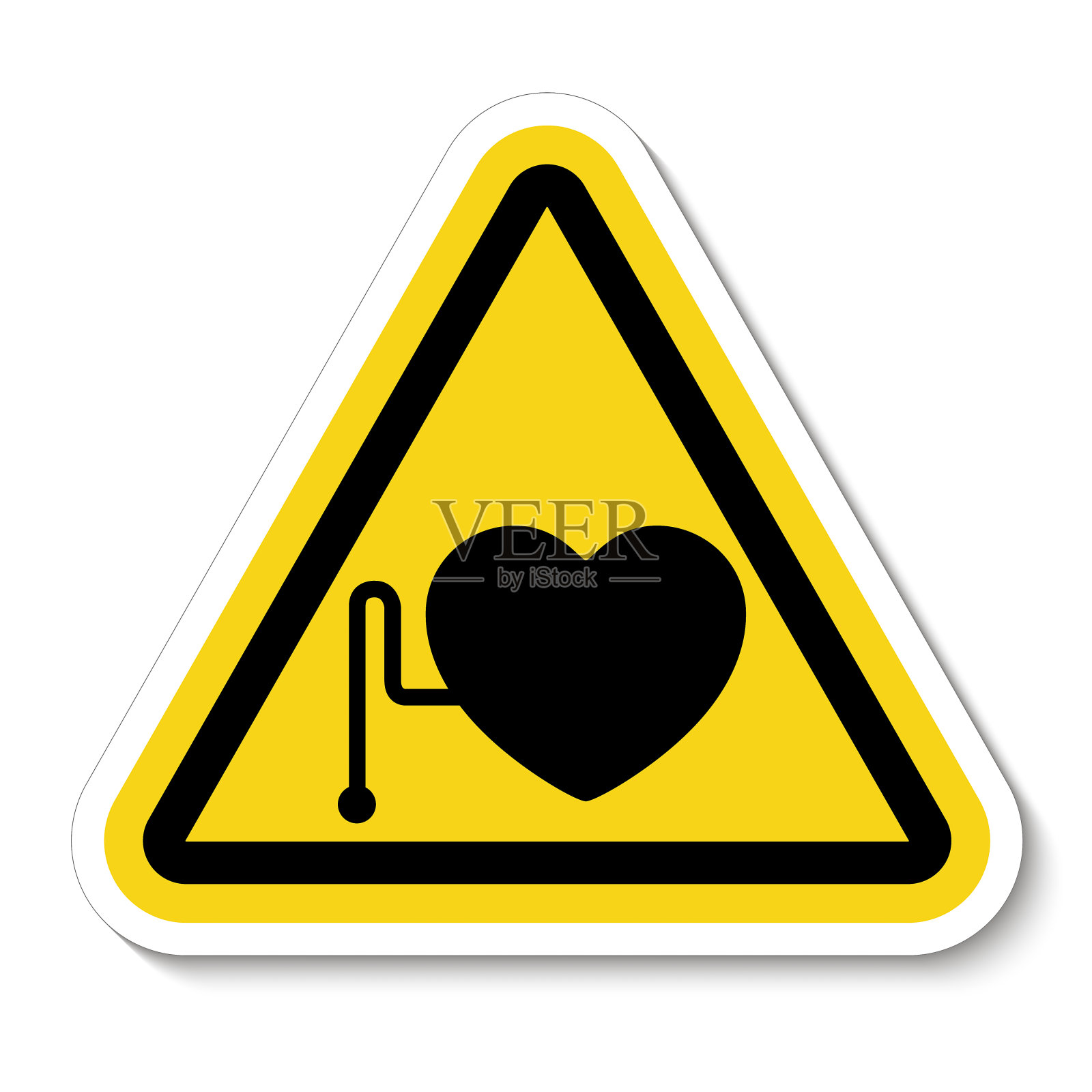 该区域的磁场可能对心脏起搏器有害插画图片素材