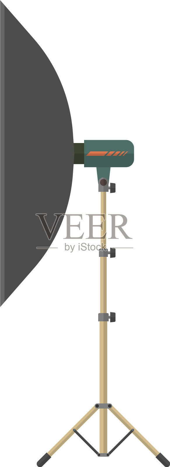 光伞三脚架孤立在白色设计元素图片