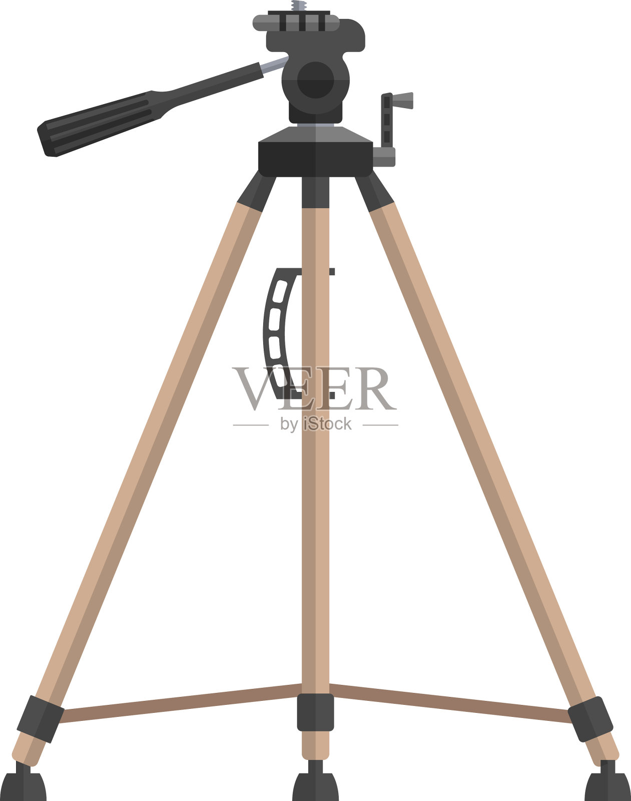 三脚架相机支架孤立在白色设计元素图片